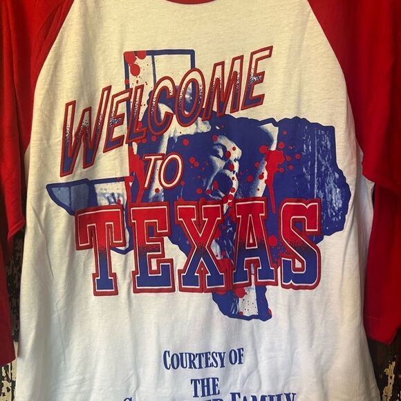 Welcome to Texas Slaughter Family RX Chainsaw Massacre 1/4 sleeve.  Medium - Picture 2 of 7